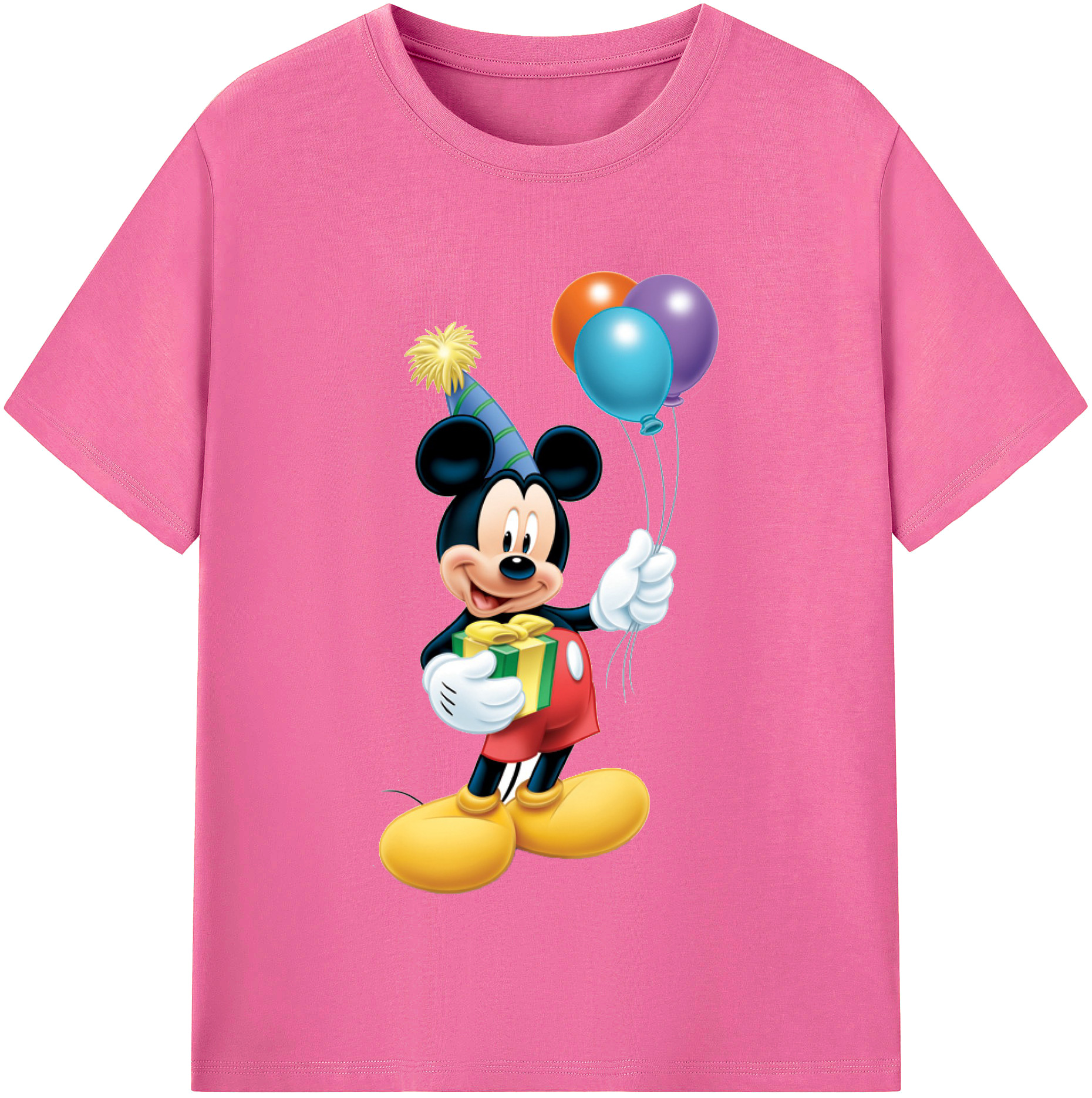 （画像用） ミッキーマウス Mickey Mouse レディースカジュアルプリントTシャツ（綿100％）